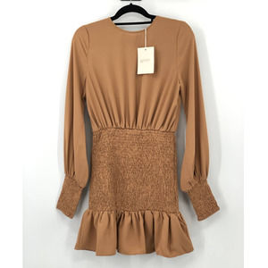 Elegant Tan Mini Dress